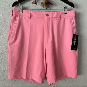 Walter Hagen Men’s Performance 11 Micro Lines Golf Shorts Brilliant Pink NWT